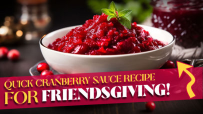 Foodie YouTube Thumbnail Template Featuring a Thanksgiving Recipe