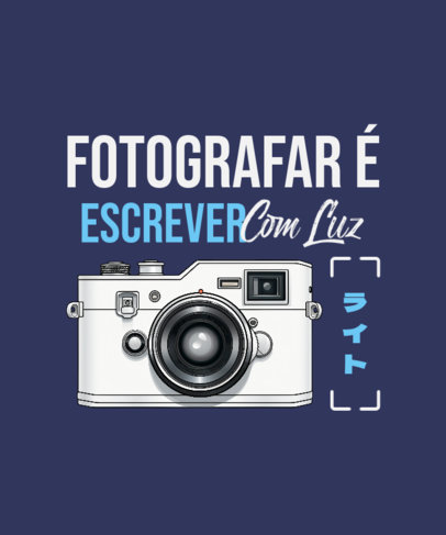 T-Shirt Design Template with an Illustrated Photography Camera 