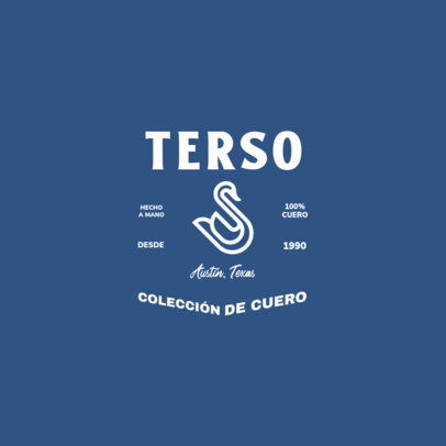 Leather Products Store Logo Template with an Abstract Swan Icon