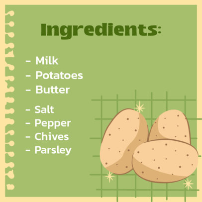 Instagram Post Generator with Illustrated Potatoes for a Thanksgiving Recipe