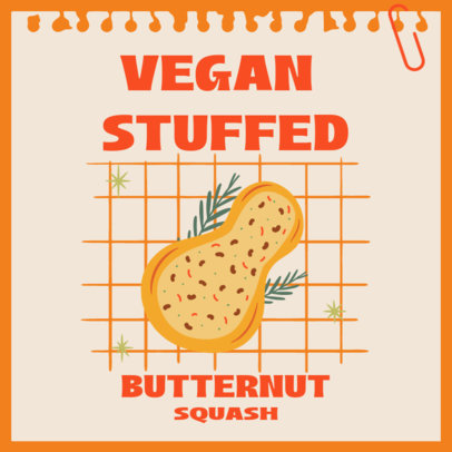 Instagram Post Generator for a Vegan Stuffed Butternut Squash Recipe for Friendsgiving