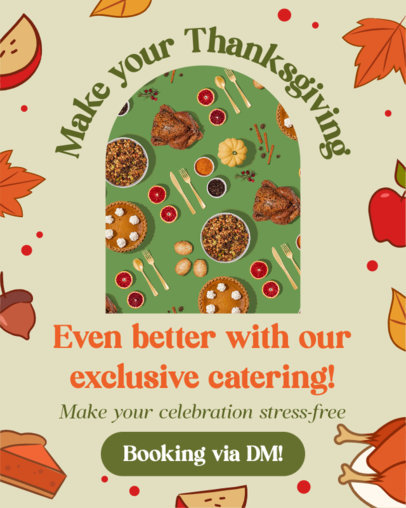 Holiday Instagram Post Creator to Promote a Thanksgiving Catering Service