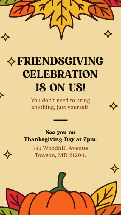 Instagram Story Creator Promoting a Thanksgiving Celebration