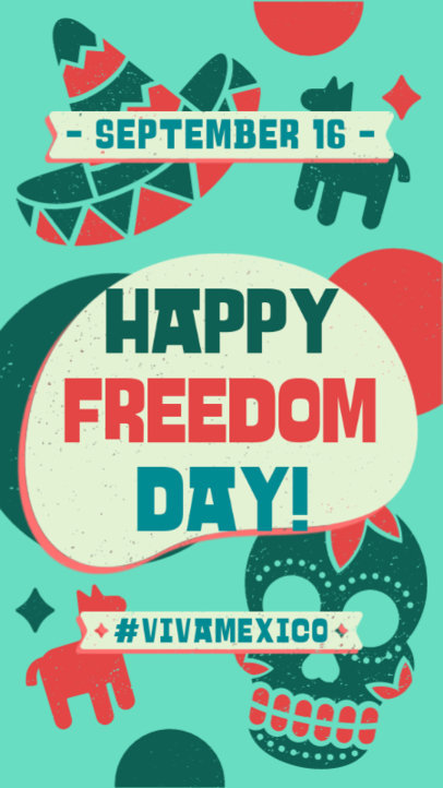 Instagram Story Generator with Colorful Mexican Sombreros for Independence Day 6047g