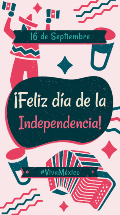 Instagram Story Creator with Celebratory Background Illustrations for Mexico's Independence Day