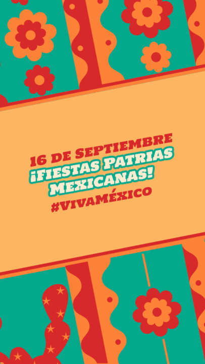 Instagram Story Maker with Colorful Flowers for Mexican Independence Day