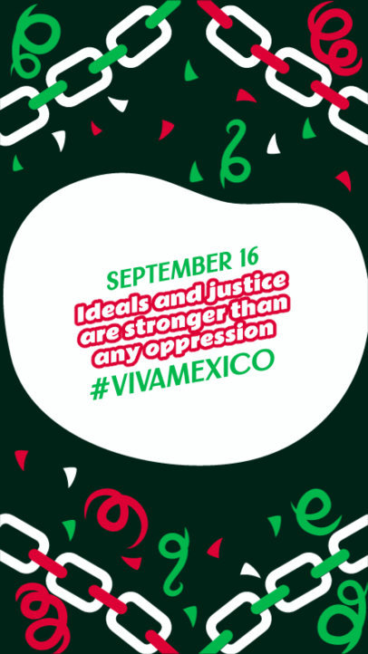 Instagram Story Template with Illustrated Chains to Commemorate Mexico's Independence Day 6048i
