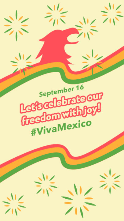 Instagram Story Creator with a Mexican Eagle Silhouette Commemorating Independence Day 6048j