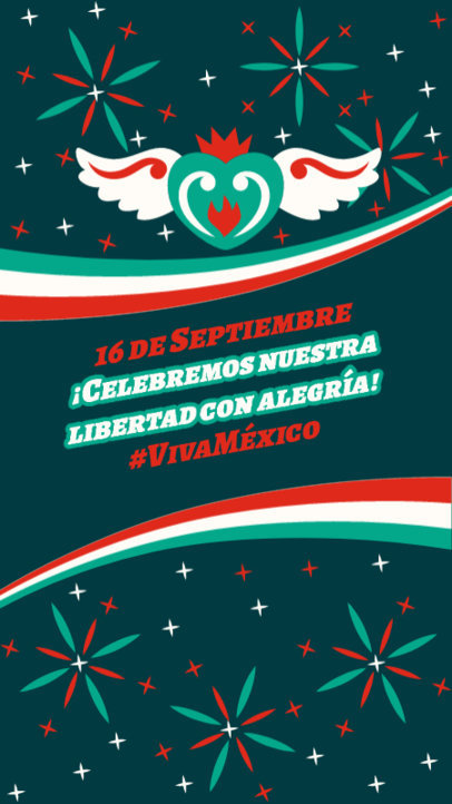 Instagram Story Generator Featuring a Message to Celebrate Mexico's Independence Day