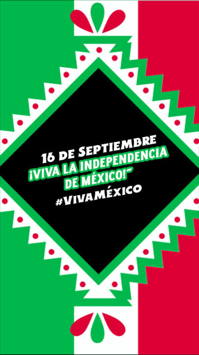 Instagram Story Maker with a Tri-Color Flag to Commemorate Mexican Independence Day