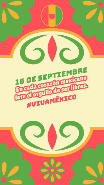 Instagram Story Creator with a Prideful Quote to Celebrate Mexico's Independence Day
