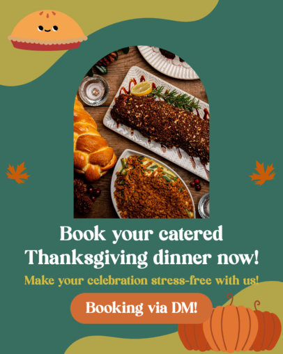 Instagram Post Creator to Book a Thanksgiving Catering Service