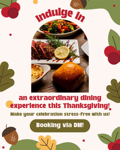 Celebratory Instagram Post Template for a Friendsgiving Dinner