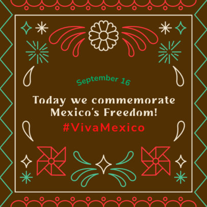 Instagram Post Creator with a Quote to Commemorate Mexican Independence Day