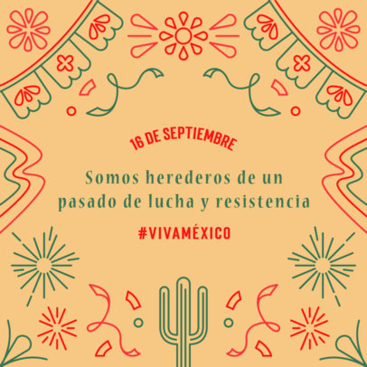 Instagram Post Maker with an Inspirational Phrase to Commemorate Mexican Independence Day