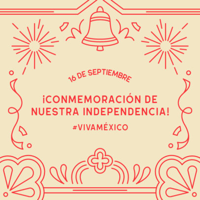 Instagram Post Generator with a Bell Graphic for el Dia de la Independencia Mexicana 