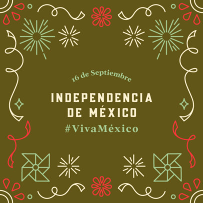 Instagram Post Template with a Quote Commemorating Mexico's Independence Day 6046l