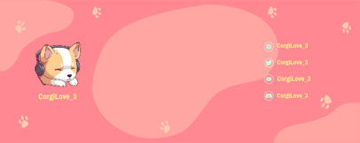 Twitch Profile Banner Generator Featuring a Dog with Headphones 5961b