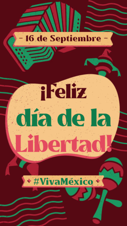 Instagram Story Template with a Phrase to Celebrate Mexico's Independence