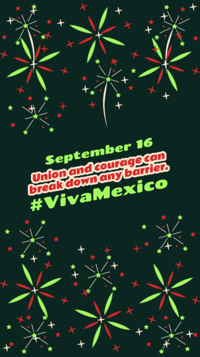 Mexican Independence Day-Themed Instagram Story Generator with Colorful Firework Graphics