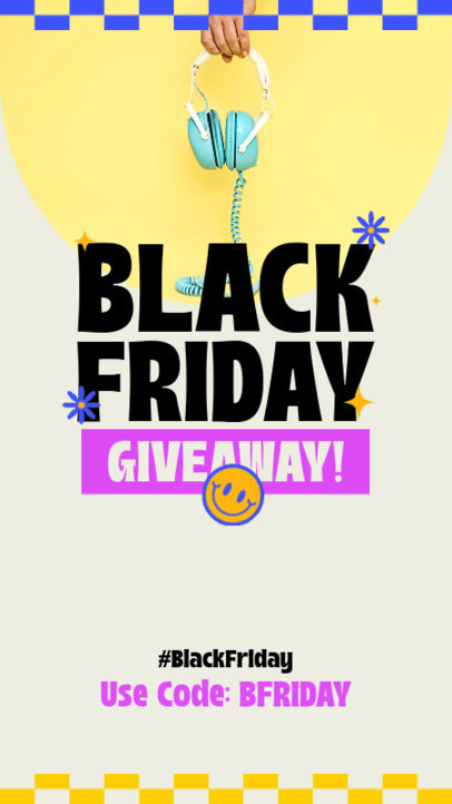 Black Friday Instagram Story Maker Featuring a Giveaway Promo