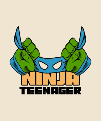 T-Shirt Design Generator with a Mask Illustration Inspired by The Mutant Ninja Turtles 5707k-5860