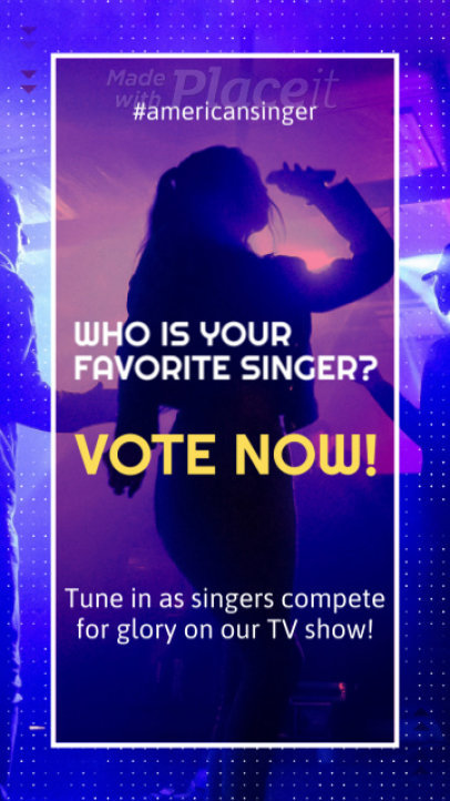 Instagram Story Video Template with a Vote Now Text in Support of a Singer