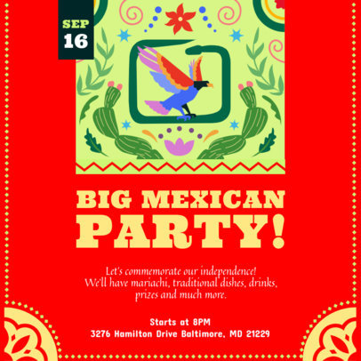 Instagram Post Generator for a Dia de la Independencia Mexicana-Themed Celebration