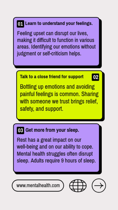 Instagram Story Maker Featuring Mental Health Prevention Tips