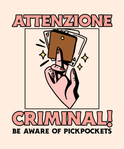 Trendy T-Shirt Design Maker Featuring a Pickpocket Trend-Inspired Graphic