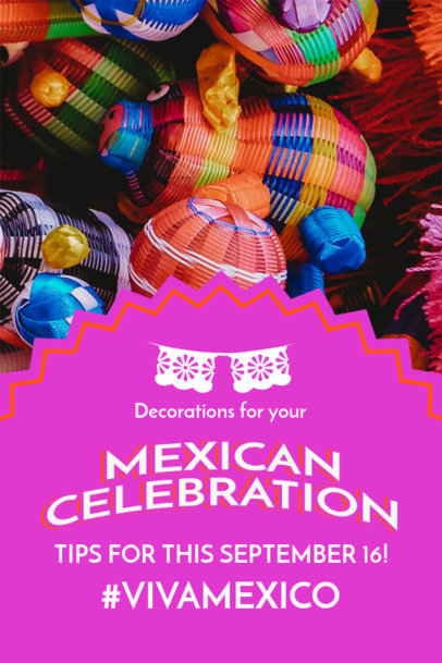 Pinterest Pin Design Maker to Promote Decoration Tips for a Mexican Celebration
