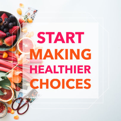 Healthy Lifestyle Social Media Post Template 582f