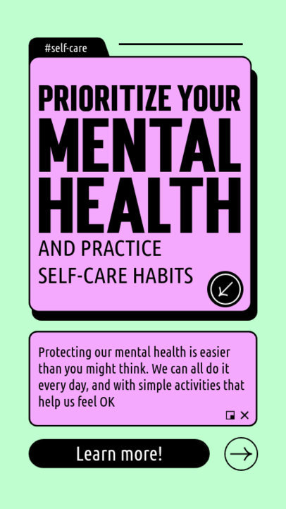 Colorful Instagram Story Generator to Share Mental Health Self-Care Habits