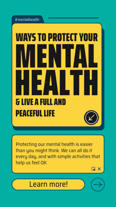 Instagram Story Maker Featuring an Informative Theme for Wellness and Mental Health