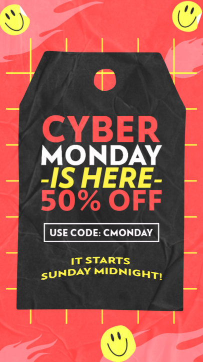 Instagram Story Template with a Time-Limited Promo Code for Cyber Monday