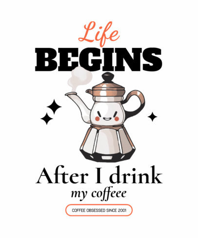 T-Shirt Design Creator with a Quote for International Coffee Day