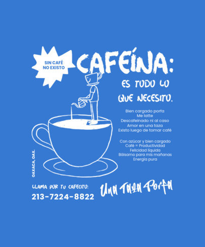 T-Shirt Design Template Featuring a Quote to Celebrate International Coffee Day