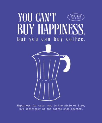 Cool T-Shirt Design Template Featuring a Coffee Day-Themed Quote
