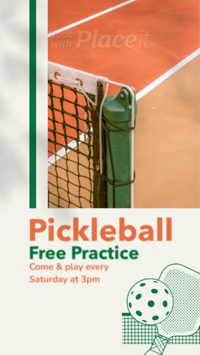 Instagram Story Video Template for a Pickleball Free Practice Ad