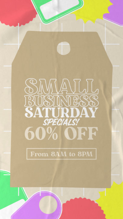 Instagram Story Template with a Rugged Paper Texture for a Small Business Saturday Sale