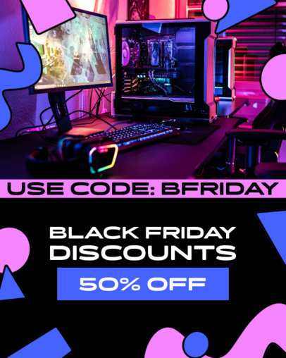 Instagram Post Generator Promoting Black Friday Discounts for a Tech Store