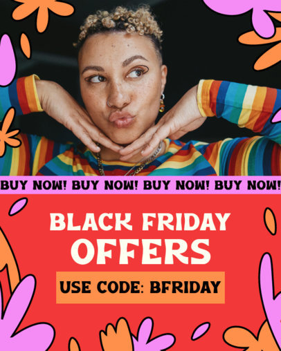 Instagram Post Creator with Illustrated Graphics for a Black Friday Offer