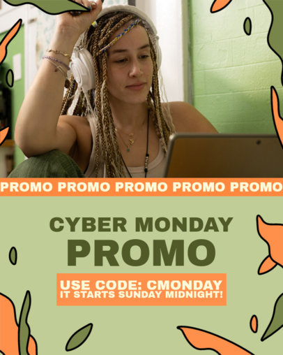 Instagram Post Maker to Advertise a Special Cyber Monday Promo 5851j