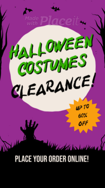 Instagram Story Video Maker for a Halloween Costume Clearance