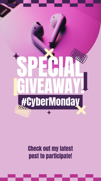 Instagram Story Maker to Promote a Special Giveaway for Cyber Monday