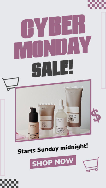 Instagram Story Template Featuring an Ad for a Cyber Monday Sale