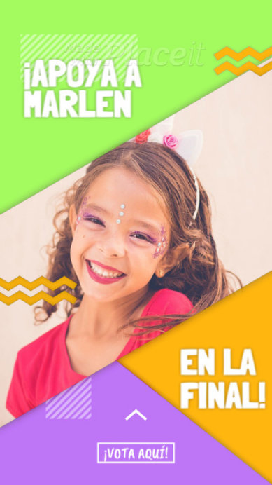 Instagram Story Video Maker with a Vote Call to Support a Little Girl in a Talent Show