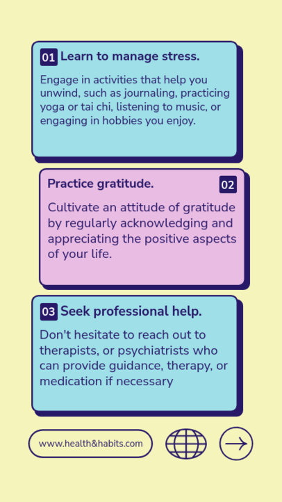 Infographic Instagram Story Creator With Recommendations to Prevent Mental Health Problems