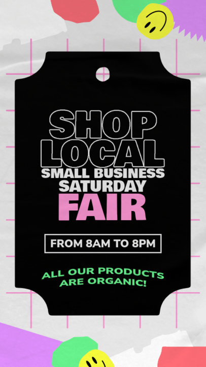 Instagram Story Generator Promoting a Small Business Saturday Fair