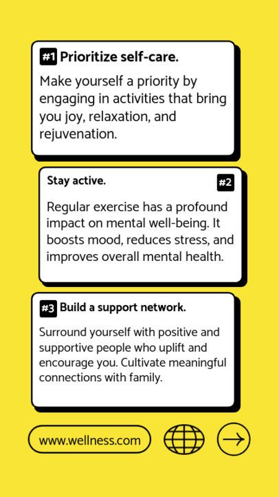 Wellness Instagram Story Generator With Informative Tips for Mental Health